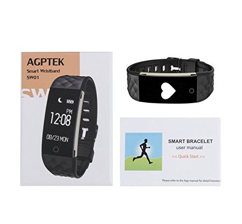 Sport Smart Armband Aktivitätstracker mit Schrittzähler, Pulsmesser, Schlafanalyse, Fitness Tracker für Android Smartphone und iPhone, von AGPTEK SW01, Schwarz - 7