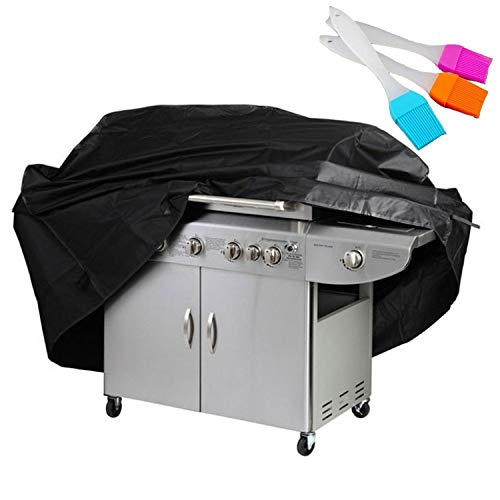 Rechoo Housse de Barbecue Imperméable Anti-UV Anti-l'Humidité Bâche Barbecue Protection Jardin (Noir en Polyester) (XL(190x71x117cm), Noire)