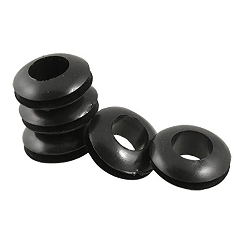 Preisvergleich Produktbild Kabeldurchfuehrung Durchgangstuellen - SODIAL(R) 5 Pcs 8mm schwarz Durchgangstuellen Kabeldurchfuehrung Kabelfuehrung Gummituellen de
