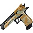 AGAS Musical Toy Gun with Flashing Lights, Pretend Play Gun Toy with Vibrating Body Guns & Darts, No Bullets Required. (Desert Eagle PISTAL)