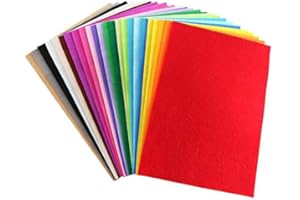 CAPRILITE Pack of 20 A4 Felt Fabric Sheets for Arts and Crafts, Assorted Colours