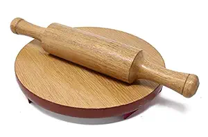 SHRI MADHURI Marble Roti Roller/Chakla-Belan/Rolling Board (9 in, Wooden chakla belan)