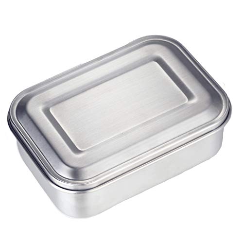 Preisvergleich Produktbild Hxijob Brotdose 304 Edelstahl geschlossene Brotdose auslaufsicher Brotdose quadratisch dicke Student Brotdose