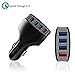 Price comparison product image ULTRICS Quick Charge 3.0 Car Charger, 4 Ports USB Qualcomm QC 3.0 2.0 Fast Charging Adapter Multi Protection Technology for Android Smartphones Samsung S9/S8 Plus, Sony Apple iPhone X/8, iPad- Black