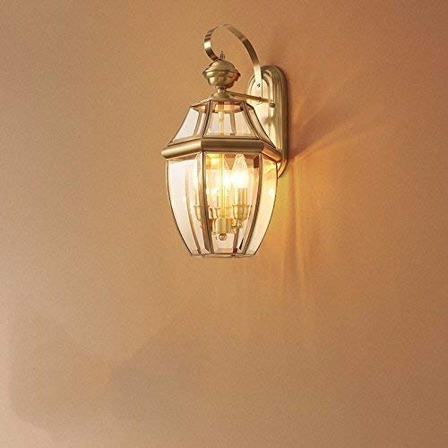 FuweiEncore The European Light - Copper Wall Lamps Lights Off-Road Lights LEDs External Terrace Balcony Hallway Green Green Bedside Lamp, (Color : C)