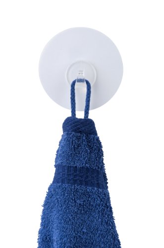 WENKO 20193100 Static-Loc Wandhaken Uno White – Befestigen ohne Bohren, Kunststoff, 8.5 x 2 x 8.5 cm, Weiß - 5