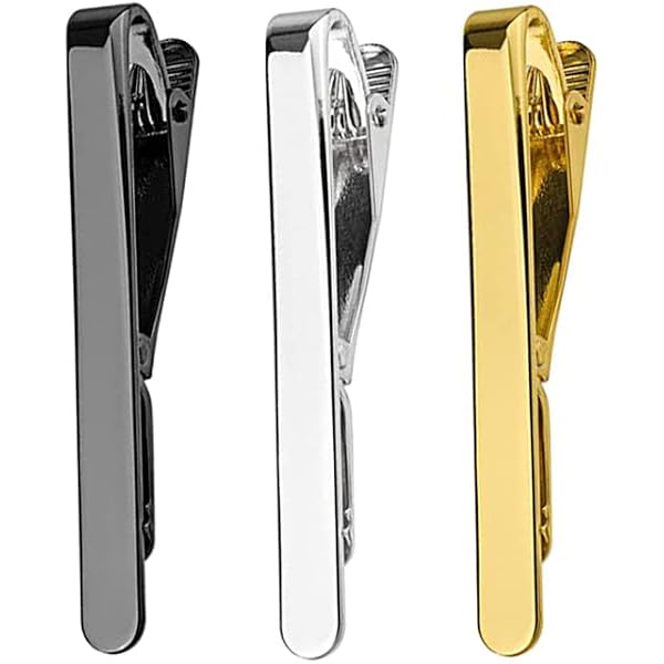 Fermacravatta Uomo Oro, Clip In Metallo Per Cravatta, Elegante Per Matrimoni E Feste, Lunghezza 6 Cm