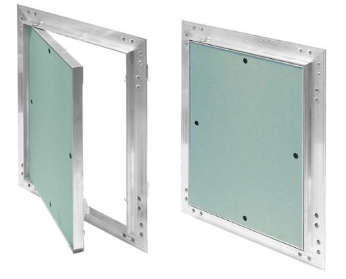 Revisionsklappe GK-Einlage 300 x 300 mm Gipskarton 12,5 mm KRAL10 Revisionstür Revision Wartungstür 30 x 30 cm Wartung Reinigungsklappe Wartungsöffnung mit Aluminium-Rahmen Feuchtraumgeeignet grün Trockenbau - 2