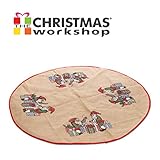 Diseño impreso. The Christmas Workshop Yute 85780 99,06 cm de diámetro con Base de árbol de Navidad, Natural