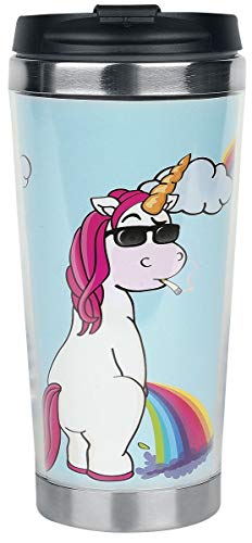 Preisvergleich Produktbild Einhorn Cooles Einhorn - Regenbogen Thermobecher Mehrfarbig