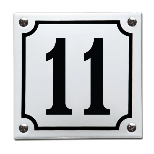 Numero civico smalto Bianco, numero 11