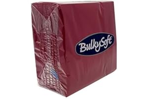 Bulky Soft Tovaglioli di carta morbidi, 40 x 40 cm, 2 veli (100, Rosso Scuro)