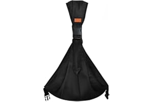 SWZEC Qookiee Go - Hüfttrage Ergonomische Kindertrage babytrage trage für Neugeborene und Kleinkinder, Verstellbare Seitliche Kleinkindtrage mit Breiten Schultergurten (Schwarz- Norm)