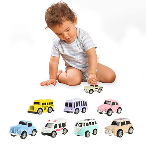 Preisvergleich Produktbild Sixcup® 8PC Mini Fahrzeuge Legierung Spielzeugautos Klassische Cartoon Modellauto Spielzeug Geschenke für Kleinkinder Kinder Zurück (8PC)