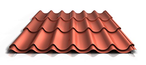 Preisvergleich Produktbild Pfannenblech / Ziegelblech / Dachziegelblech / Profil PS47 / 1060RTA / Material Stahl / Stärke 0,45 mm / Beschichtung 25 µm / Farbe Ziegelrot