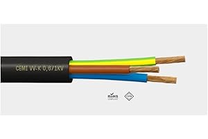 CEMI mt Cable Manguera PVC RVK-06/1KV 3x4mm² Negra