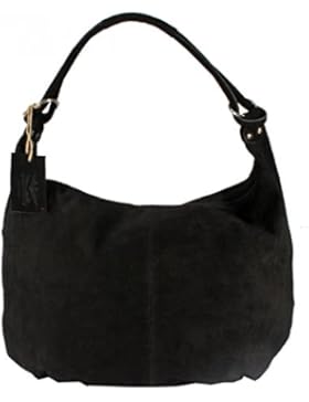 Varese Premium - große Schultertasche Hobobag Handtaschen UsedLook StoneWashed Wildleder Rindleder Henkeltaschen...