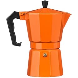 Premier Housewares 0602466 Cafetière Italienne 6 Tasses Aluminium Orange