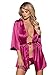 Produktbild Selente verführerisches 3-teiliges Damen Wäscheset aus Morgenmantel, Tanga/Slip und exklusiver Satin-Augenbinde Made in EU, pink-Satin, Gr. XXL