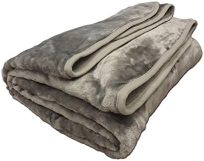 NEW BED BLANKET THROW DOUBLE BEDSPREAD SUPER SOFT FLUFFY FAUX MINK FUR HUGG PREMIUM QUALITY CHRISTMAS PRESENT GIFT (SILVER GREY)