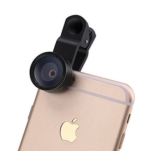 Expresstech @ 3 in 1 Lenti fotocamera Clip On Kit Lente fotografiche 198 Gradi Lenti Fish Eye + 0.63X Lente Grandangolo + 15x Obiettivo Macro per Cellulari iPhone 7 7 Plus iPhone 6S 6s Plus iPhone6 6 Plus Samsung Sony HTC LG Huawei e Altri Smartphone con una telecamera piatta