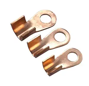 AUTO-EX 5Pcs 100A Open Barrel Copper Ring Lug Terminals Wire Crimp Connector Battery Wire Welding Cable Terminals Cable Connector