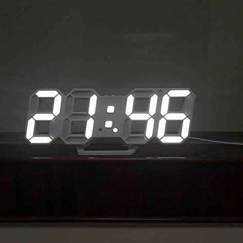 Preisvergleich Produktbild Wanduhr der einfachen Wanduhr LED dreidimensionale digitale Uhrwohnungsuhr kreative , white