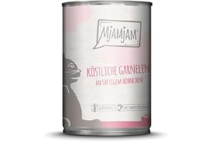 MjAMjAM - cibo umido premium per gatti - deliziosi gamberetti su pollo succoso, confezione da 6 (6 x 400 g), senza cereali con carne extra