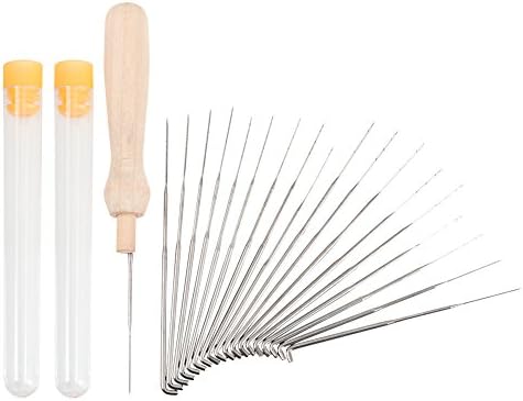 Felting Needle, Teroys 20 pcs DIY Needle Felting Starter Kit Wool Felt Tool with Wood Handle (20)