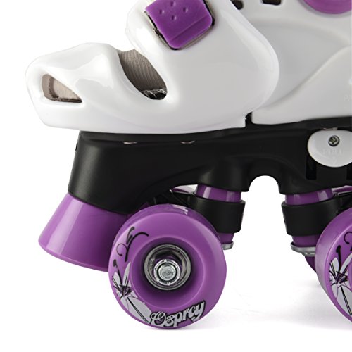Osprey Girls Quad Skates - Black/White/Purple, Size 13-3