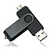 Produktbild timesun® 32 GB drehbar OTG Dual USB 2.0 Flash Drive mit USB Kabel für Android Smartphone und Tablet/Laptop schwarz schwarz 32 GB