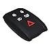 Price comparison product image Muchkey Silicone Key Case Cover Skin Jacket fit fo 5 Button Smart Remote Key 1pc (Black)