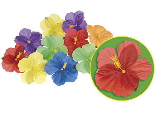 Alsino Hibiskus 52513 Hawaii Blüten Karneval Deko Karibik Beach Party Set 24 Stück