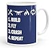 Produktbild Personalised Customised Drone Build Fly Crash Repeat Funny Mug Tea Cup Coffee Custom Message