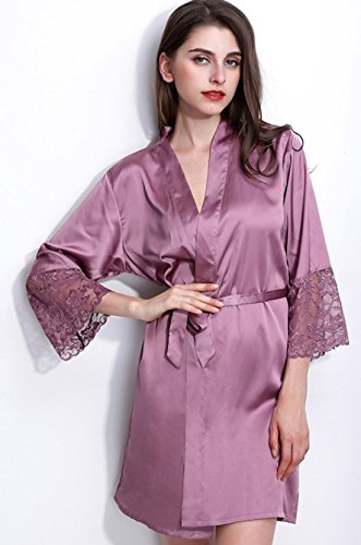 Bomshel Women Satin Purple Nightwear Robe RS.349 (61.00% Off) - Amazon