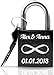 Produktbild Geschenkfreude ABUS personalisiertes Liebesschloss mit Gravur und Schlüssel wahlweise mit Geschenkverpackung/Liebesschloss Gravur/ideales Hochzeitsgeschenk/Herzschloss schwarz …