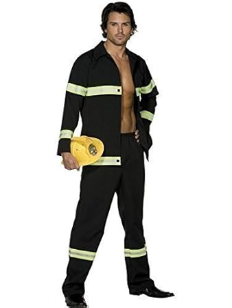 Adult Sexy Fireman Firefighter Uniform Mens Fancy Dress Costume ...