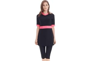 SHUOBEITER New Muslim Swimwear Muslim Islamic Modest Short Swimwear Festive Clothing Swimwear Beachwear Burkini for Women Women Bathing Suit Fashion Beach Swimsuit