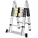 Produktbild Teamyy Aluminium ausziehbar Teleskopleiter Anlegeleiter Leiter Klappleiter Stehleiter Mehrzweckleiter 2.5*2.5m