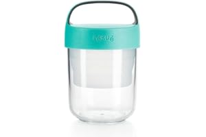 Lékué Recipiente Hermético doble Para Transportar Alimentos,Lunchbox to go Turquesa, 400 ml