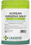 CADA COMPRIMIDO DE GINSENG COREANO MAX DE LINDENS EQUIVALE A 3125 MG DE RAÍZ DE GINSENG - estandarizado para producir 50 mg de ginsenósidos