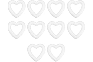 Happyyami 24pcs Craft Foam Wreath Heart Shape Polystyrene Styrofoam Foam Rings Christmas Heart Foam for DIY Craft Xmas Holiday Wedding Wreath Floral Arranging Decoration Supplies 11cm