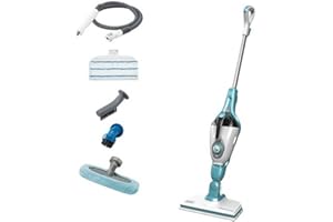BLACK+DECKER, Scopa a Vapore Lavapavimenti Steam Mop 7in1, Testa Pivotante Adatta a Tutte le Superfici, con Tecnologia Autoselect per la regolazione del vapore, Capacità 500 ml 1600 W. FSMH1321-QS