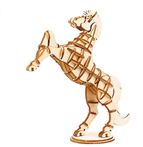 Preisvergleich Produktbild MwaaZ Kinder Holzpuzzle Kreative Holz 3D Tier Puzzle Früherziehung Spielzeug Fantastische Geschenke Für Kinder (Pferd)