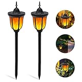 ☀【Garten Flamme Licht Solar】: Die Solar Gartenleuchte herstellt aus CE、ROHS、FCC zertifiziertem ABS + PC, und 96 Leds. Stecken Sie die Gartenbeleuchtung Solar einfach in Ihren Rasen, dekorieren im Garten / Party,Gartenfackeln flackert das Licht wie eine echte Flamme und bietet ein perfektes Lagerfeuer-Ambiente.