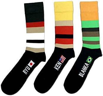 Street Fighter Socks Names Ryu Blanka Ken Official Capcom retro Gamer Mens One Size