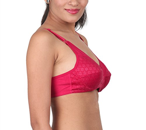 VIP Feelings Soft Support Full coverage Bra ! Non Padded Non Wired !! Saree/T Shirt/Salwar Kameez Bra ! Satin Embroided & Lycra Fabric ! Firm Bust Control!!