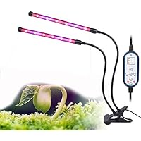 JOYOOOL/&aacute;mpara LED para planta de 3 cabezales,15W Rojo azul L/&aacute;mpara para crecimiento de luz vegetal,360 Grados flexible Clip ajustable para escritorio y tres interruptores de control para