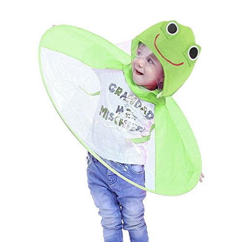 Kolylong の OVNI Manteau de pluie Parapluie Mignon pour enfants unique Petit Animaux Chapeau de parapluie magique Imperméable mains libres...