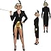 Produktbild NET TOYS Damenfrack schwarz Showgirl Frack S 34/36 eleganter Frauenfrack Kabarett Gehrock Damen Revue 30er Jahre Charleston Outfit Cabaret Show Kostüm